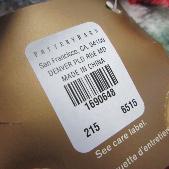 Pottery Barn Women's Plaid Robe Medium Red Multicolor Belted Long Sleeve 692 - Picture 5 of 10